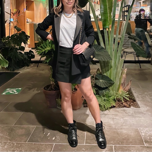 EUC ARITZIA BABATON Yates Blazer Tuxedo Jacket 2 Black Japanese Fabric